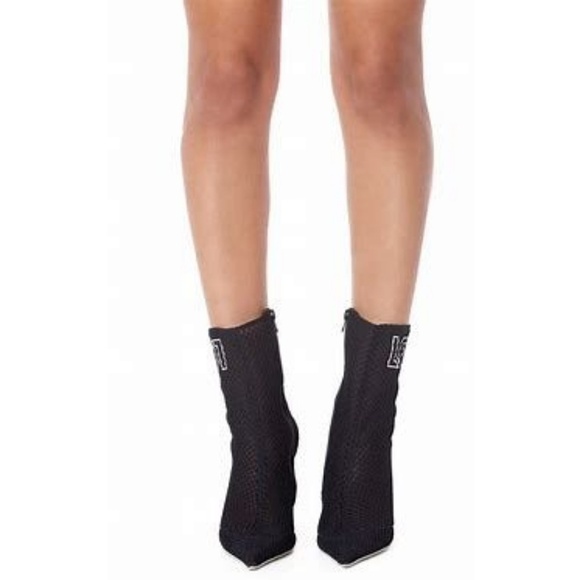 💕JEFFREY CAMBELL x LF THE BRAND💕 Vedette Nesh Ankle Boots Black Logo 8 NWT - Picture 5 of 8